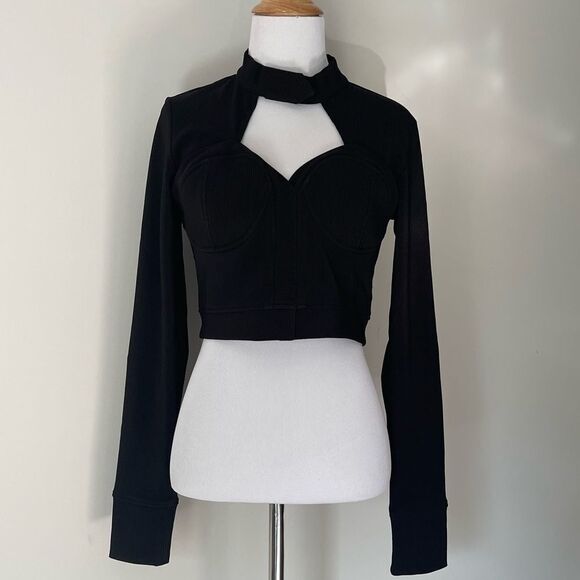 peacebird Tops - Peacebird Black long sleeve Bustier